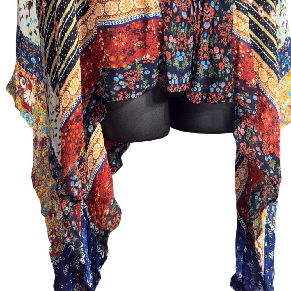 Anthropologie floral kimono lightweight mixed-print bohemian design - Picture 3 of 9